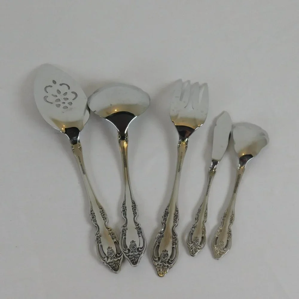 Oneida Brahms Community Stainless 5 Serving Pieces Pie Gravy Sugar Butter Fork